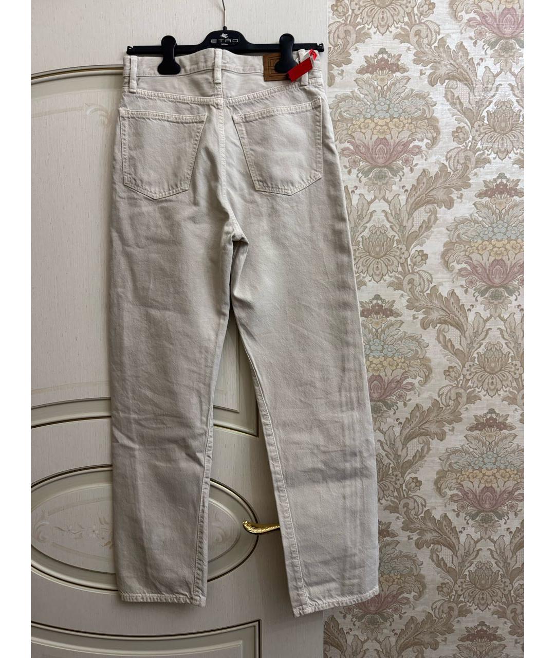 TOTEME Бежевые хлопковые прямые джинсы, фото 2