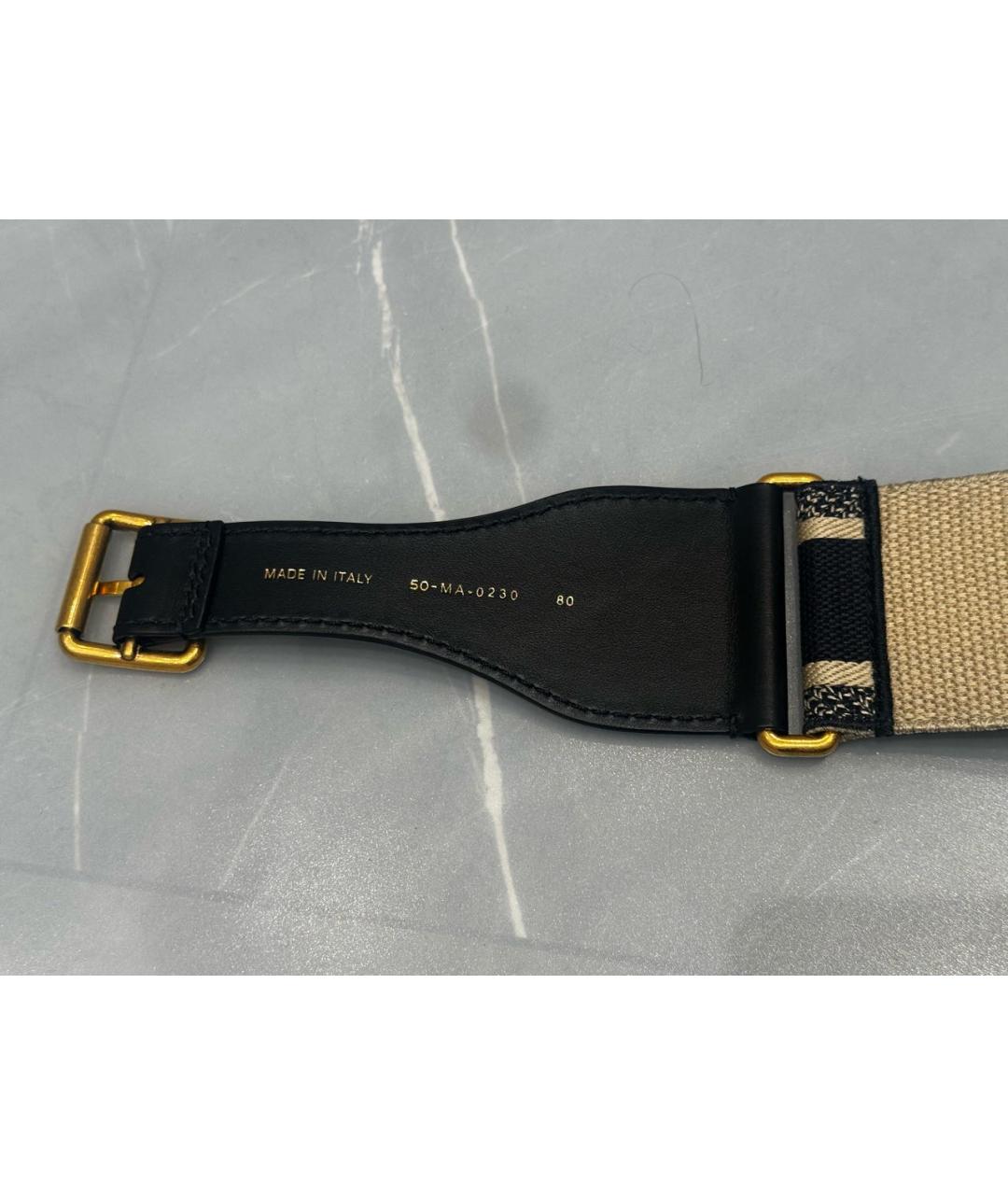 CHRISTIAN DIOR Темно-синий кожаный ремень, фото 3