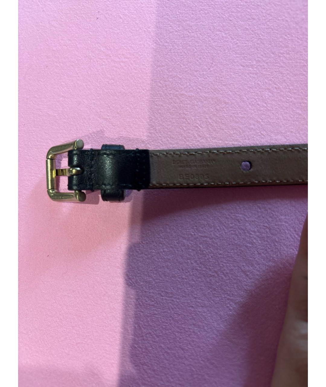 DOLCE&GABBANA Черный кожаный ремень, фото 2