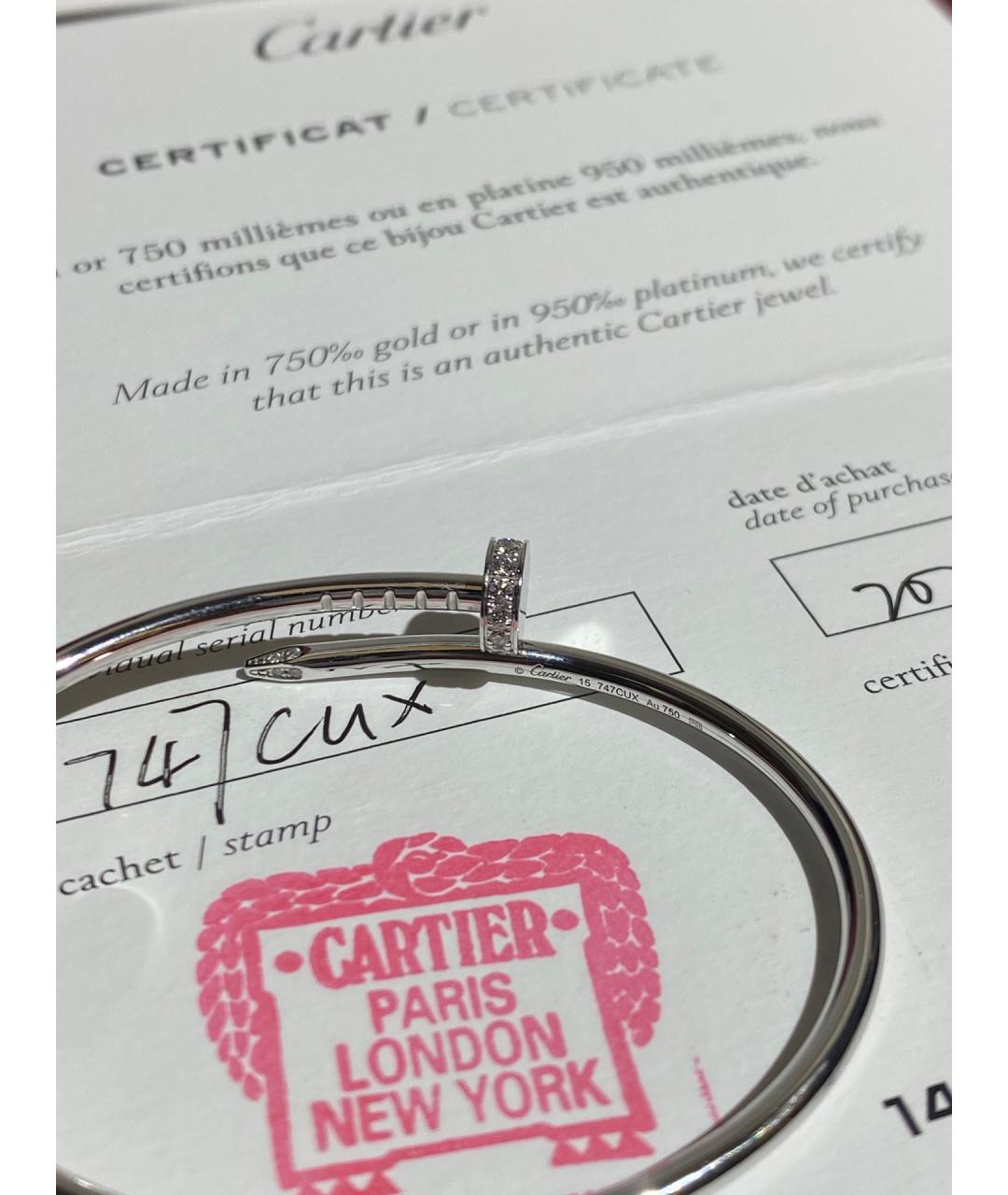 CARTIER Серебрянный браслет из белого золота, фото 4