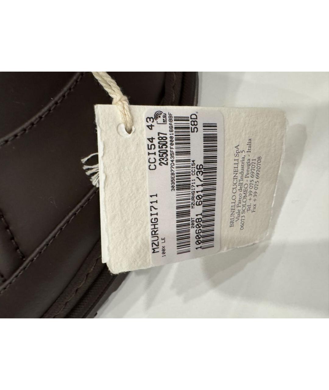 BRUNELLO CUCINELLI Коричневые замшевые высокие ботинки, фото 5