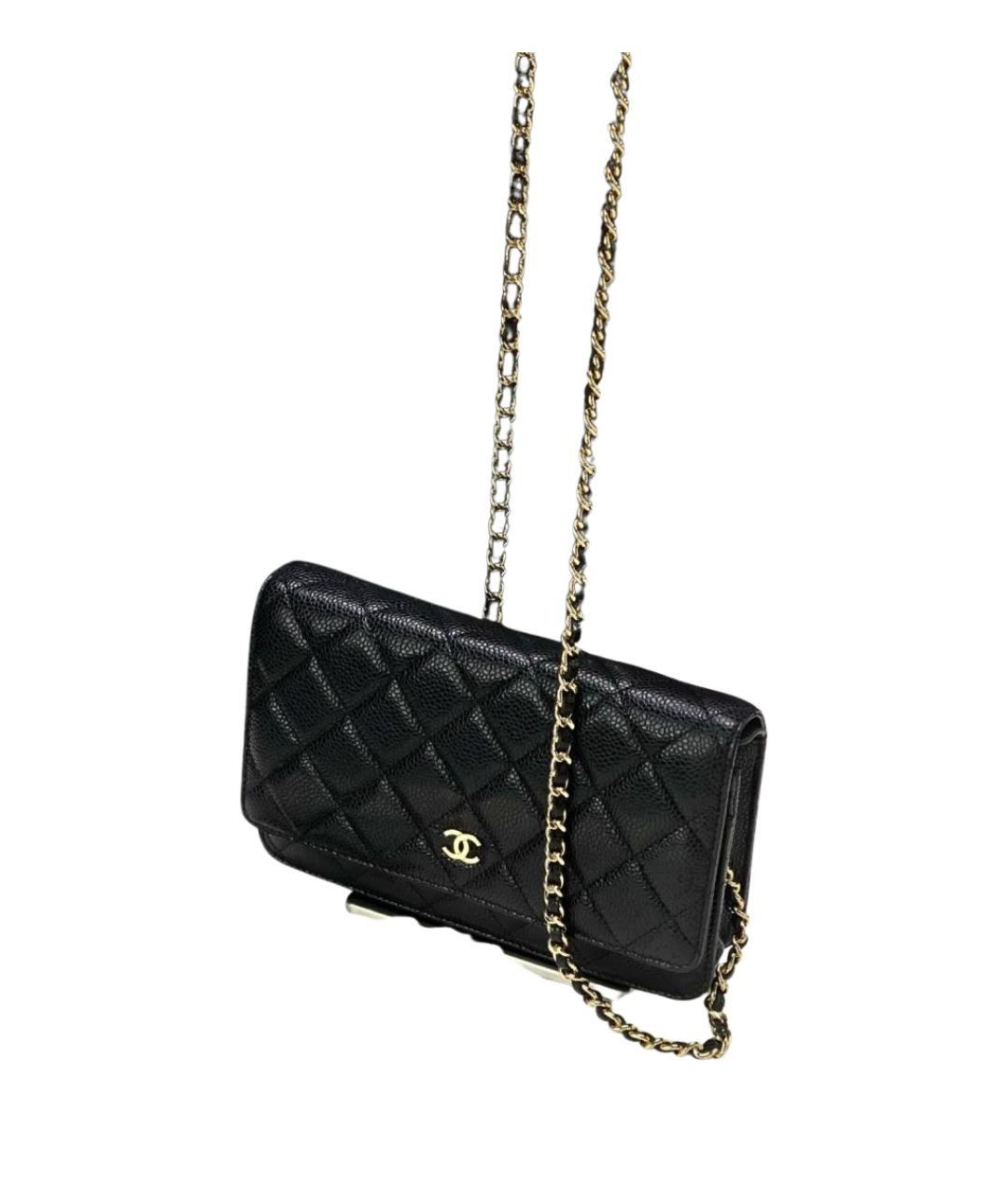 CHANEL Черная кожаная сумка через плечо, фото 2