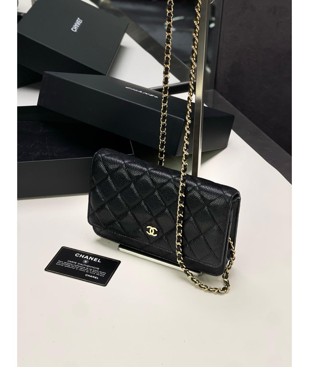 CHANEL Черная кожаная сумка через плечо, фото 10