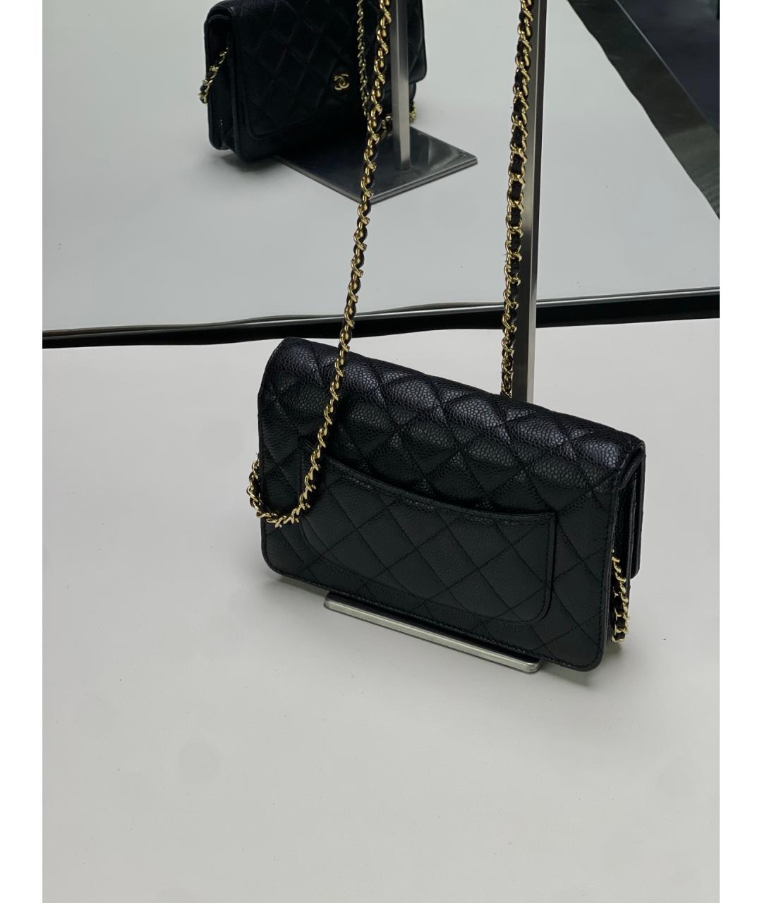 CHANEL Черная кожаная сумка через плечо, фото 5