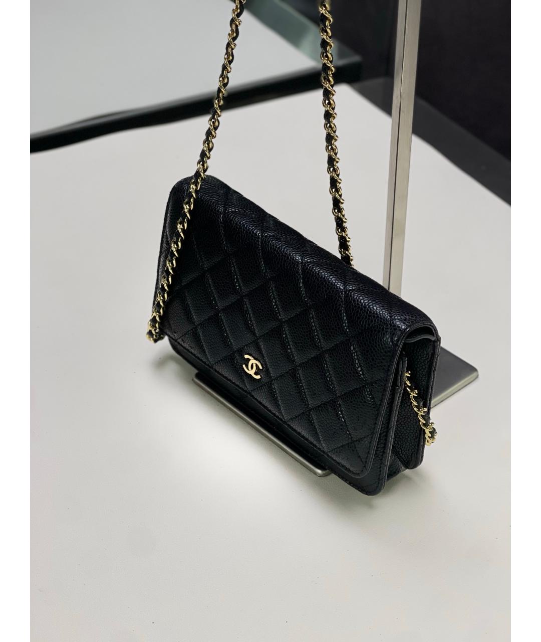 CHANEL Черная кожаная сумка через плечо, фото 4