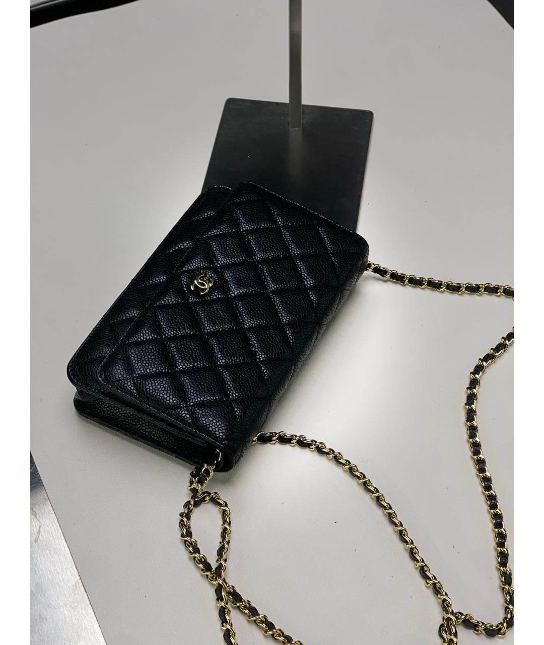 CHANEL Черная кожаная сумка через плечо, фото 7