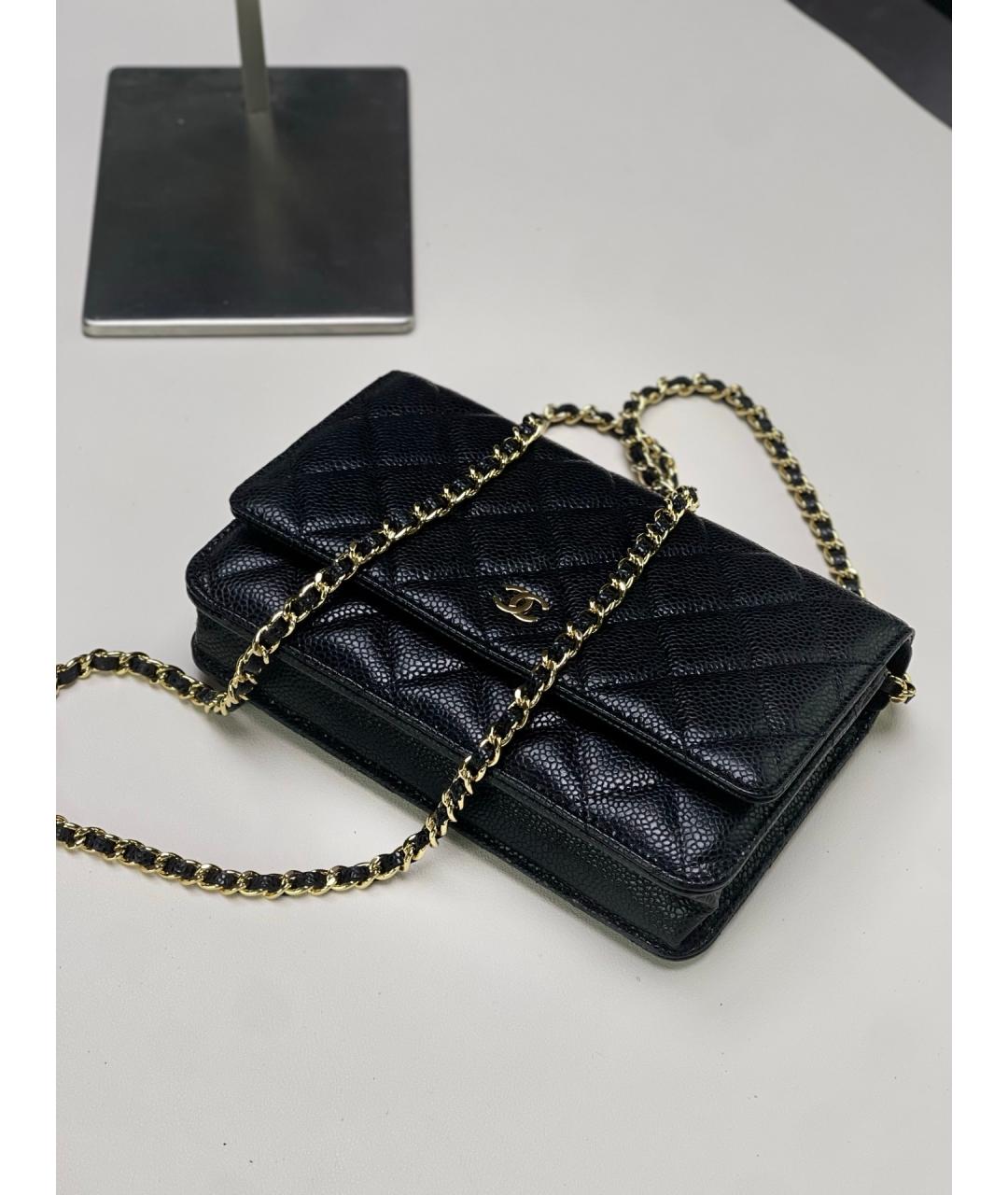 CHANEL Черная кожаная сумка через плечо, фото 6