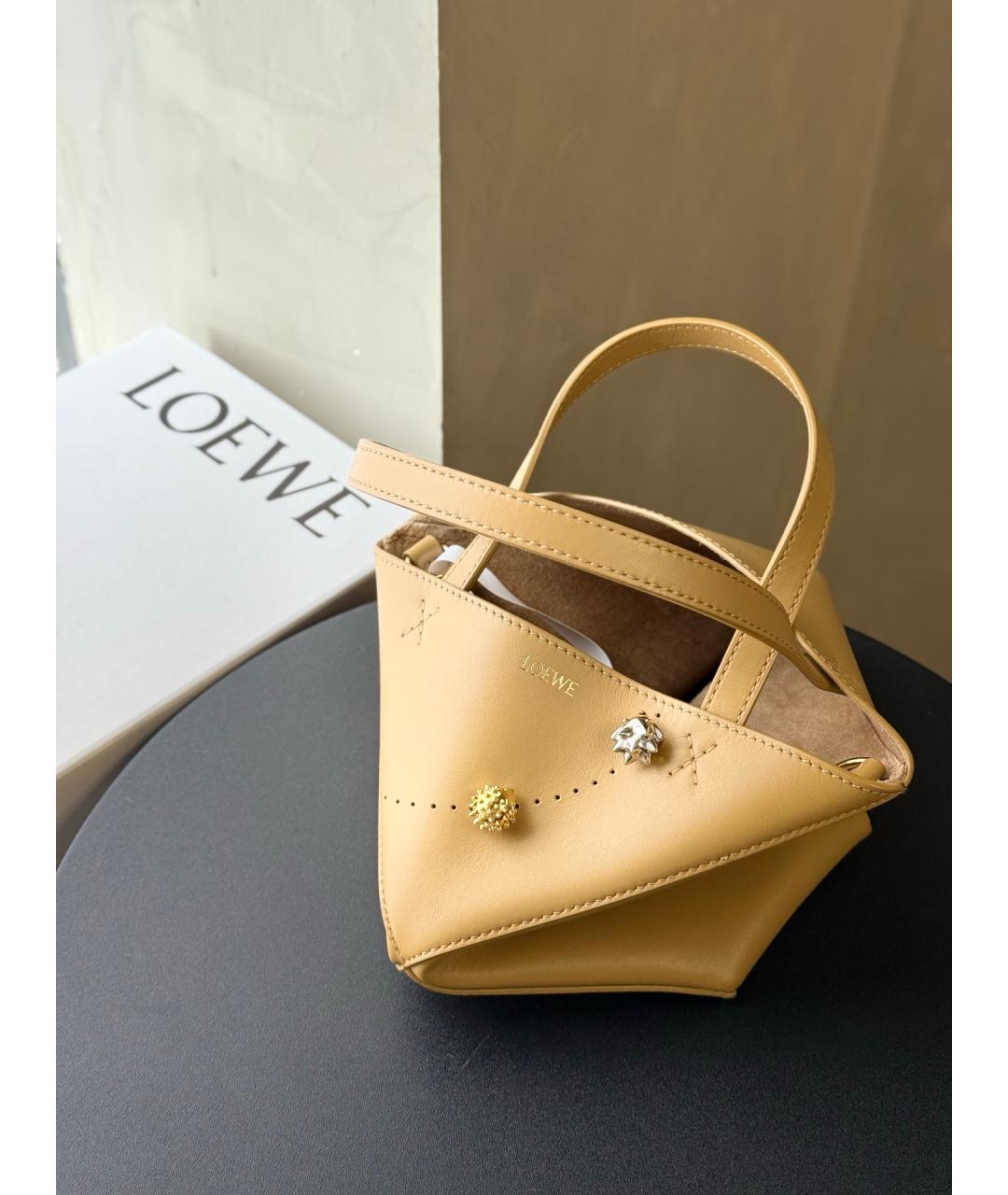 LOEWE Желтая кожаная сумка через плечо, фото 9