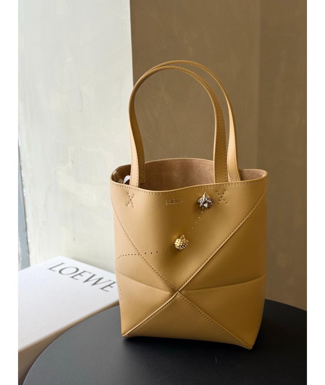 LOEWE Желтая кожаная сумка через плечо, фото 10