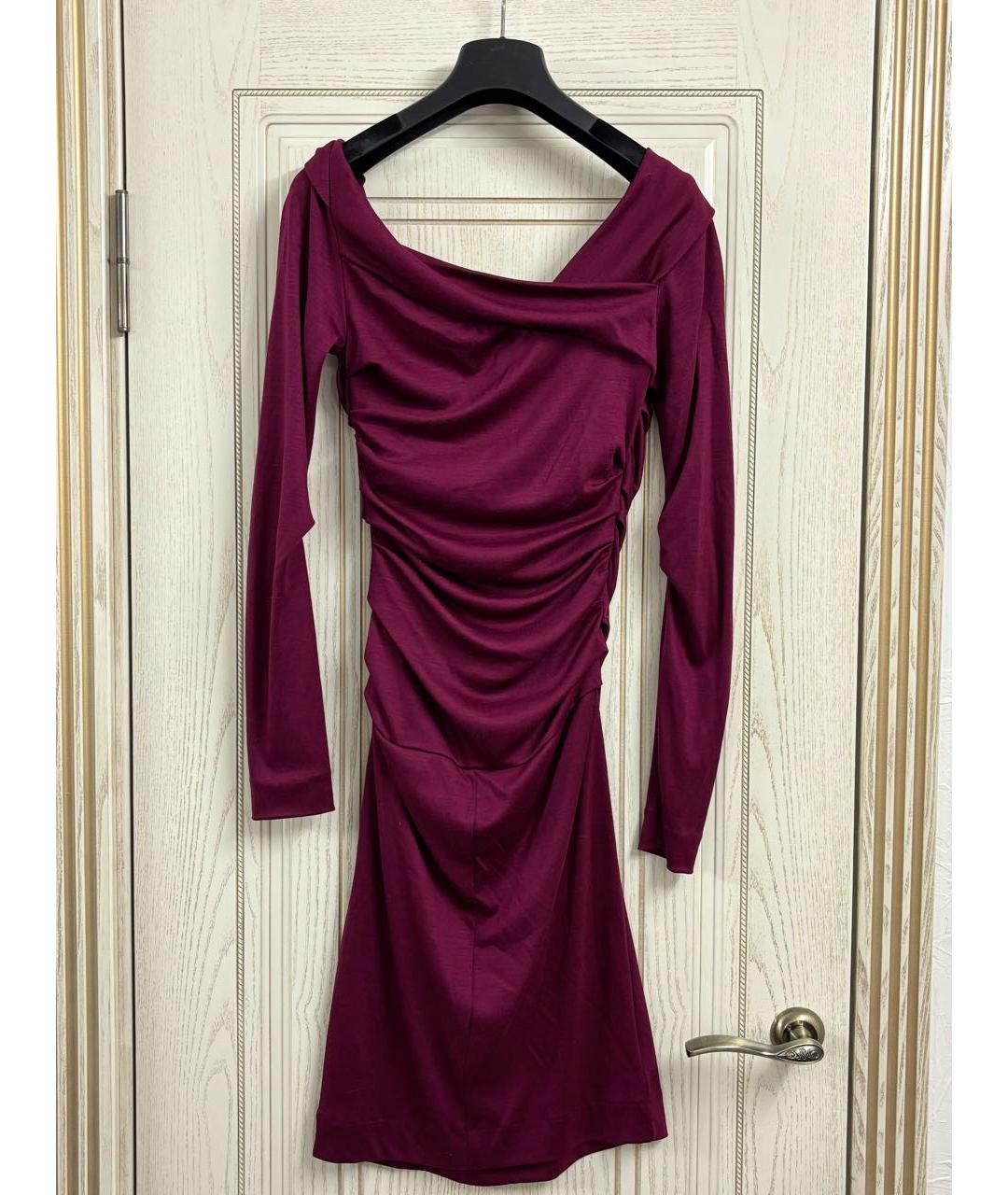 DIANE VON FURSTENBERG Бордовое вечернее платье, фото 2