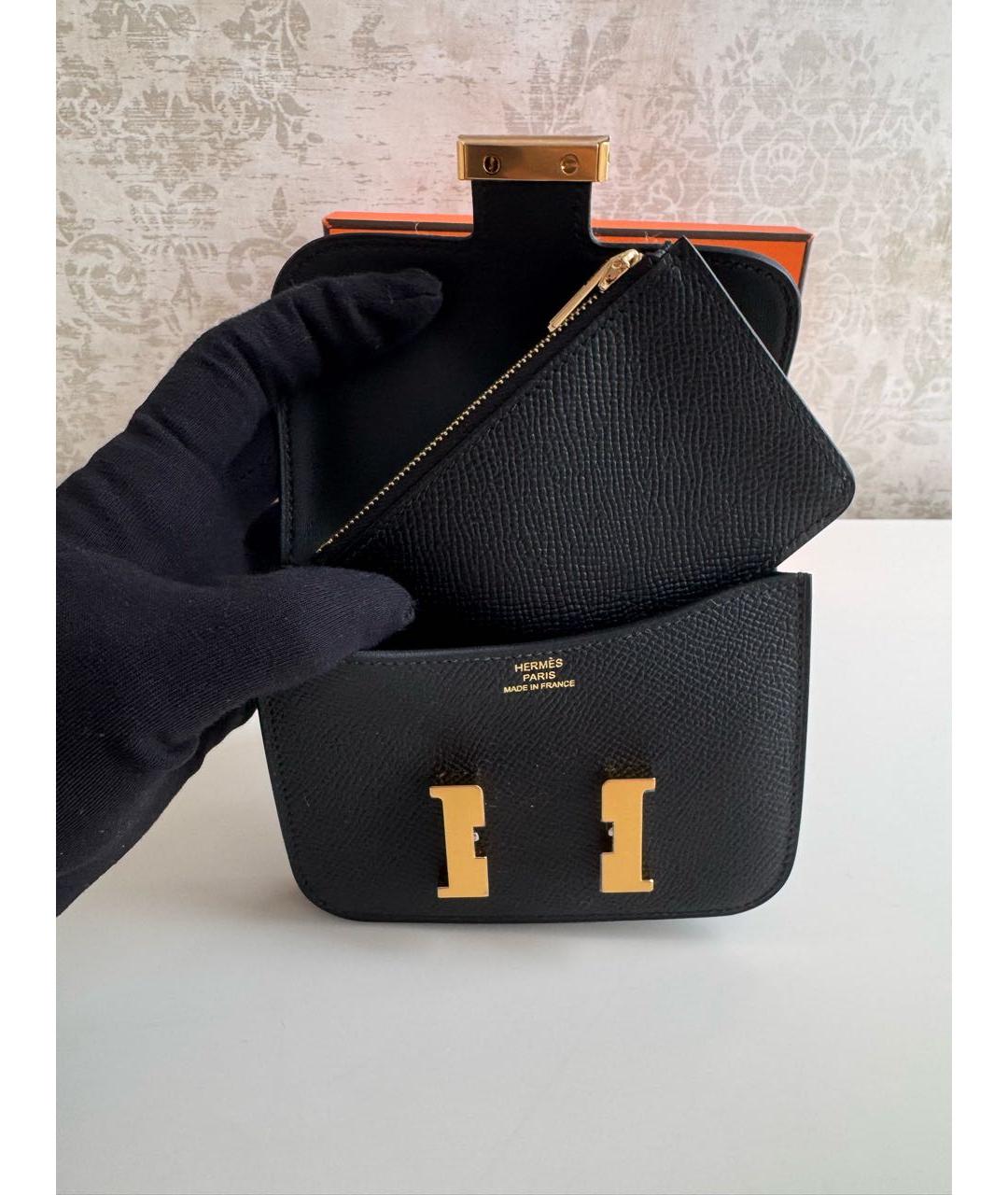 HERMES Черная кожаная поясная сумка, фото 5