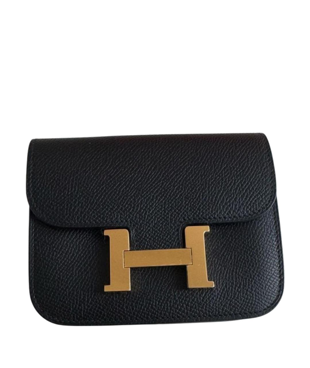 HERMES Черная кожаная поясная сумка, фото 1