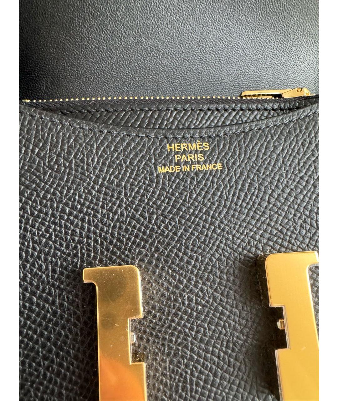 HERMES Черная кожаная поясная сумка, фото 7