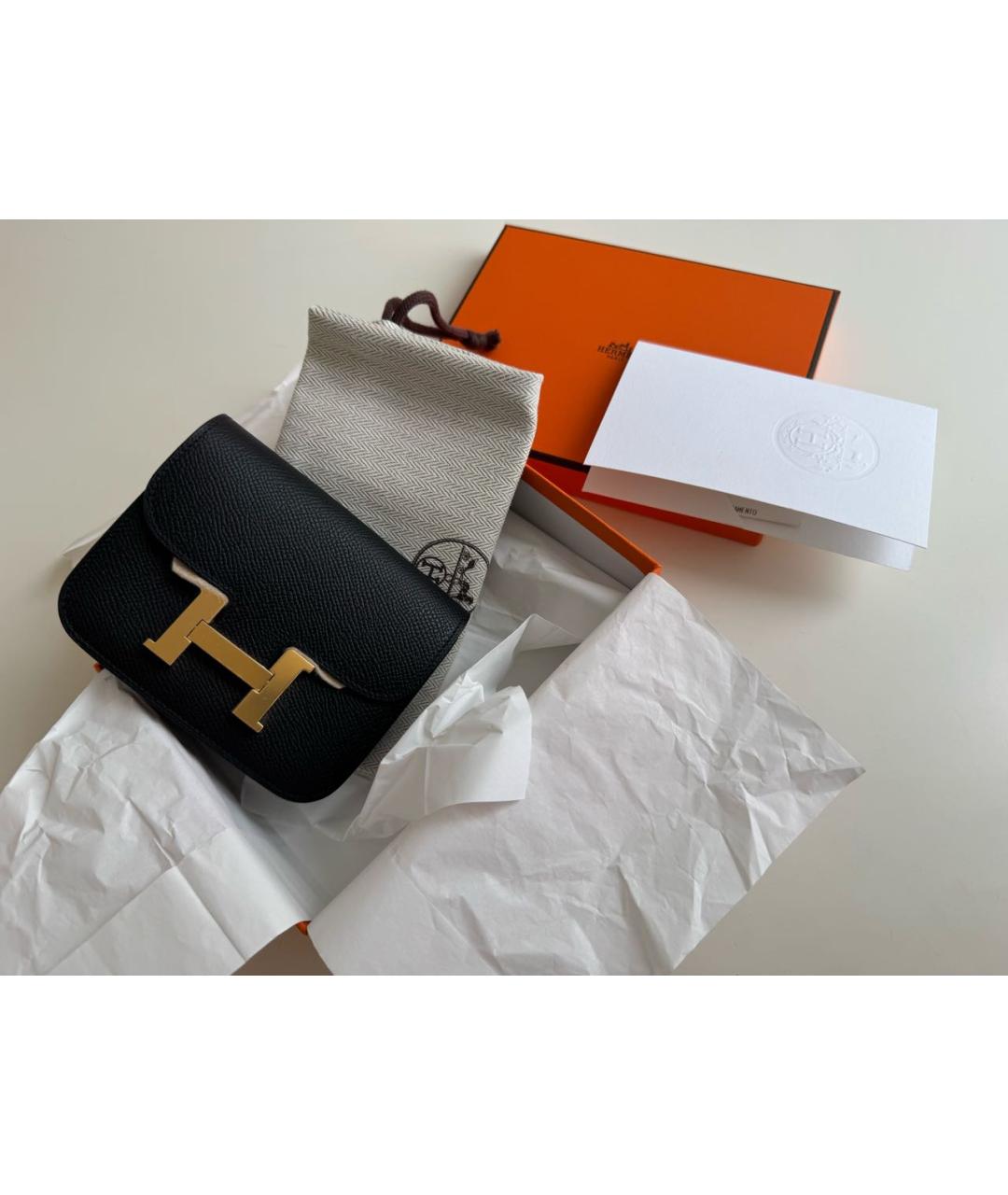 HERMES Черная кожаная поясная сумка, фото 2