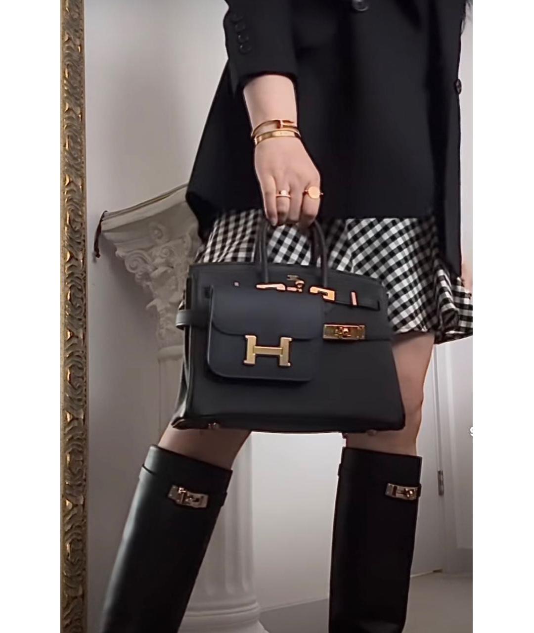 HERMES Черная кожаная поясная сумка, фото 3