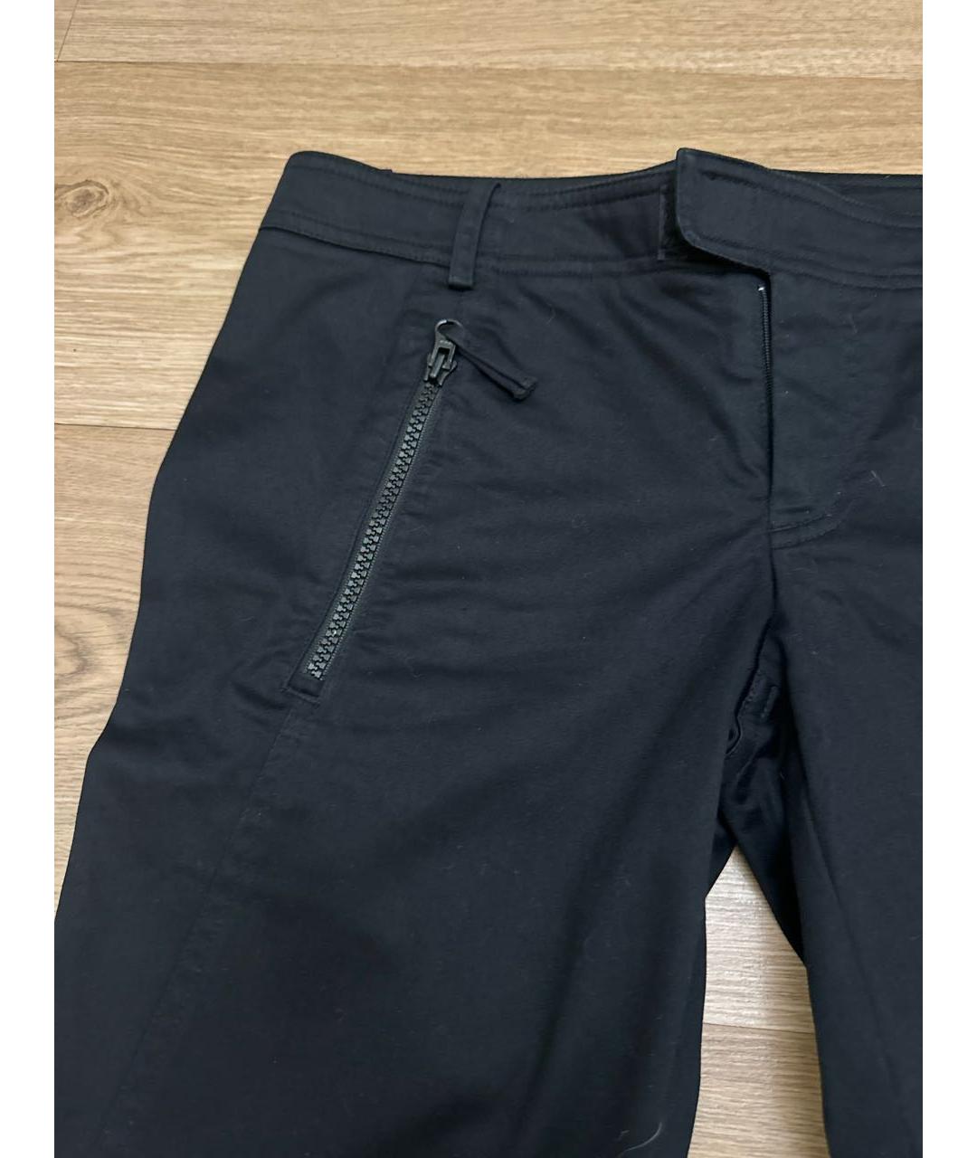 ARMANI EXCHANGE Черные хлопковые прямые брюки, фото 3