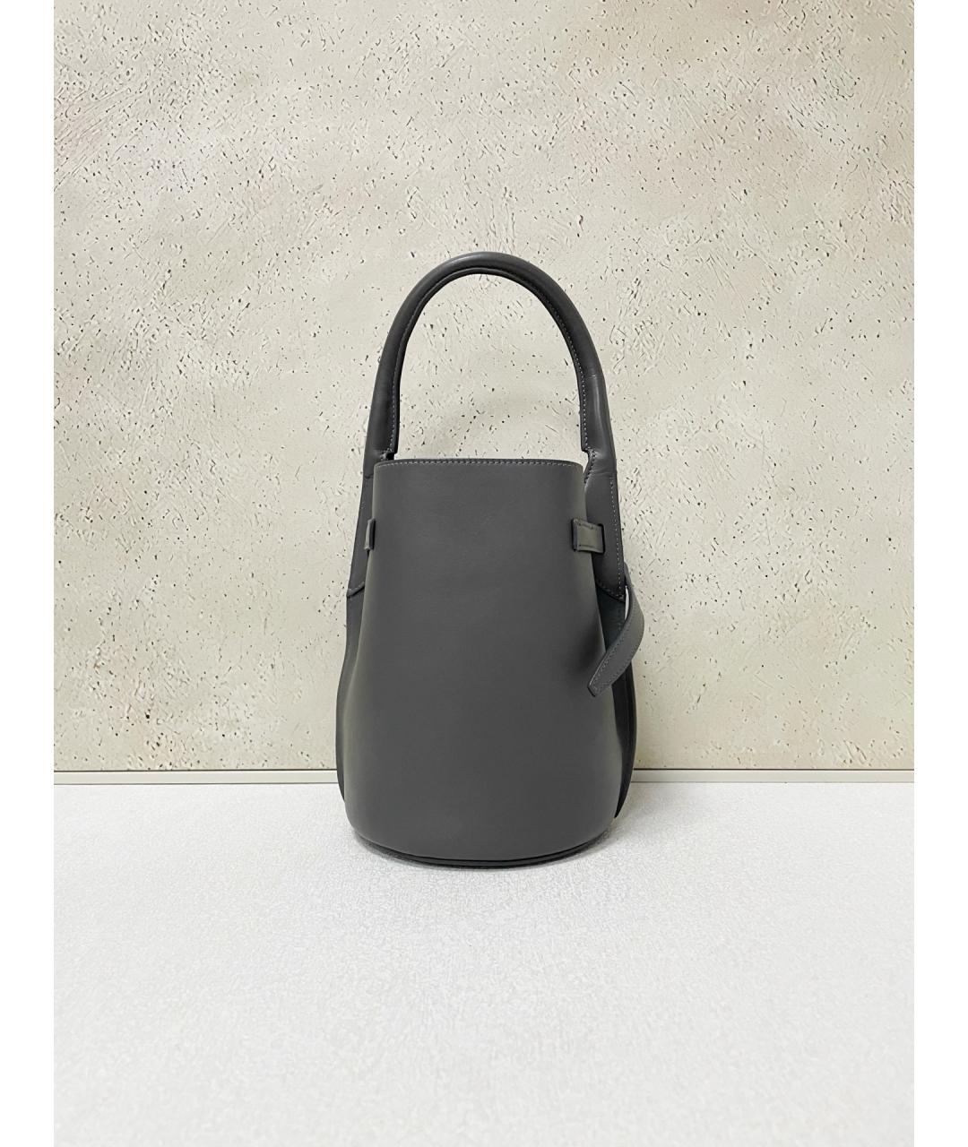 CELINE Серая кожаная сумка тоут, фото 2