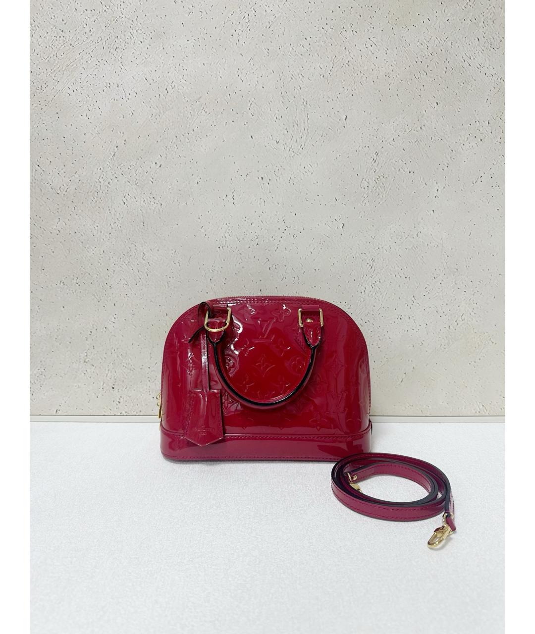 LOUIS VUITTON Красная сумка тоут из лакированной кожи, фото 7