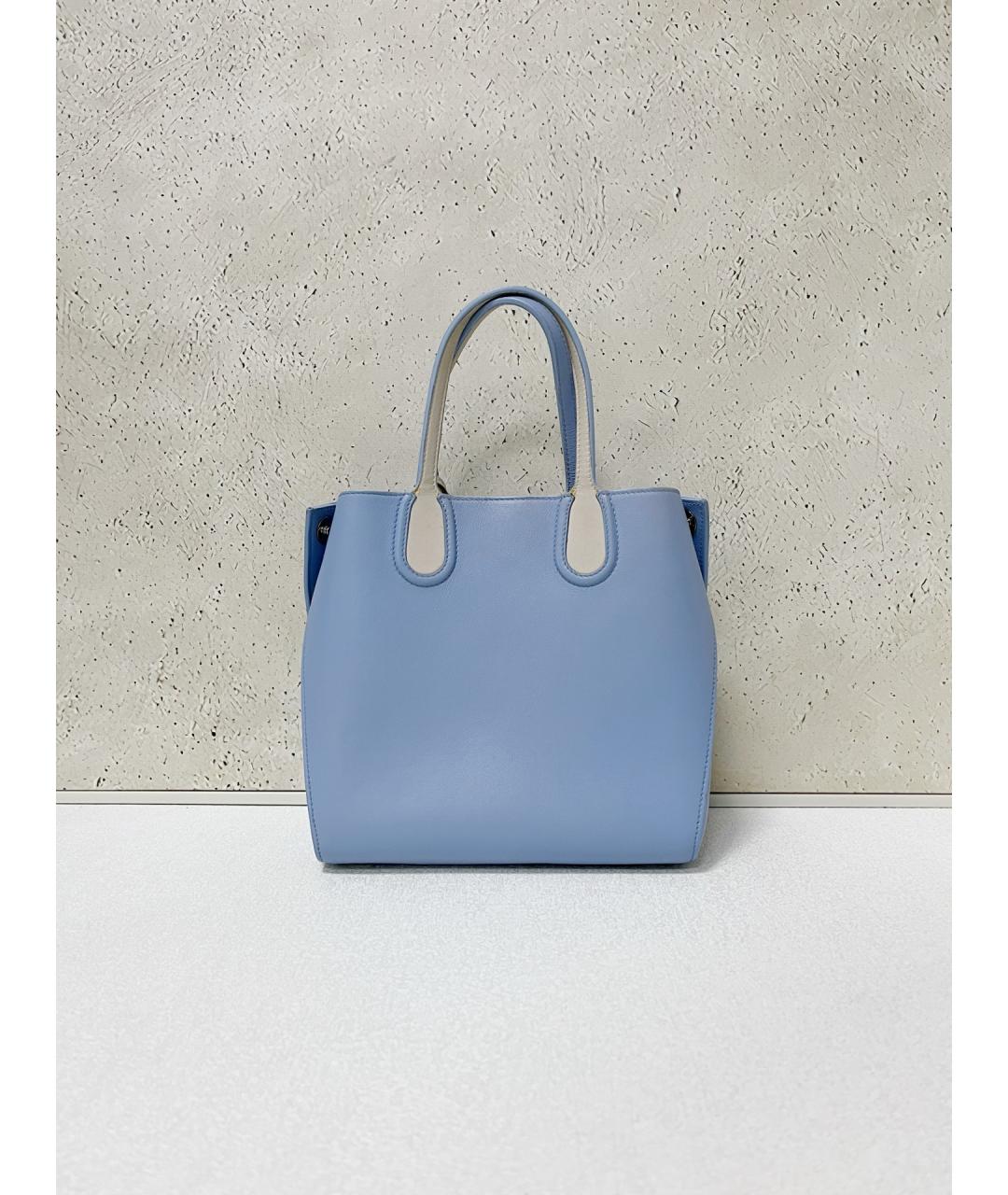 CHRISTIAN DIOR Голубая кожаная сумка с короткими ручками, фото 2