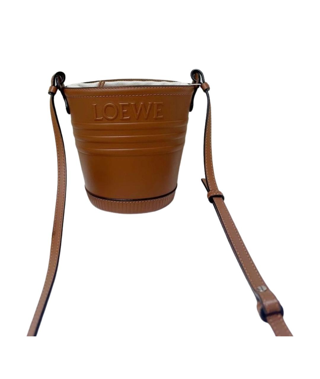 LOEWE Коричневая кожаная сумка через плечо, фото 1