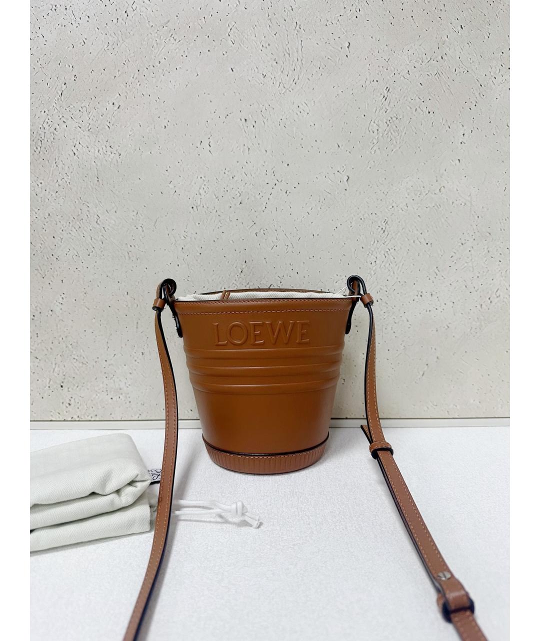 LOEWE Коричневая кожаная сумка через плечо, фото 7