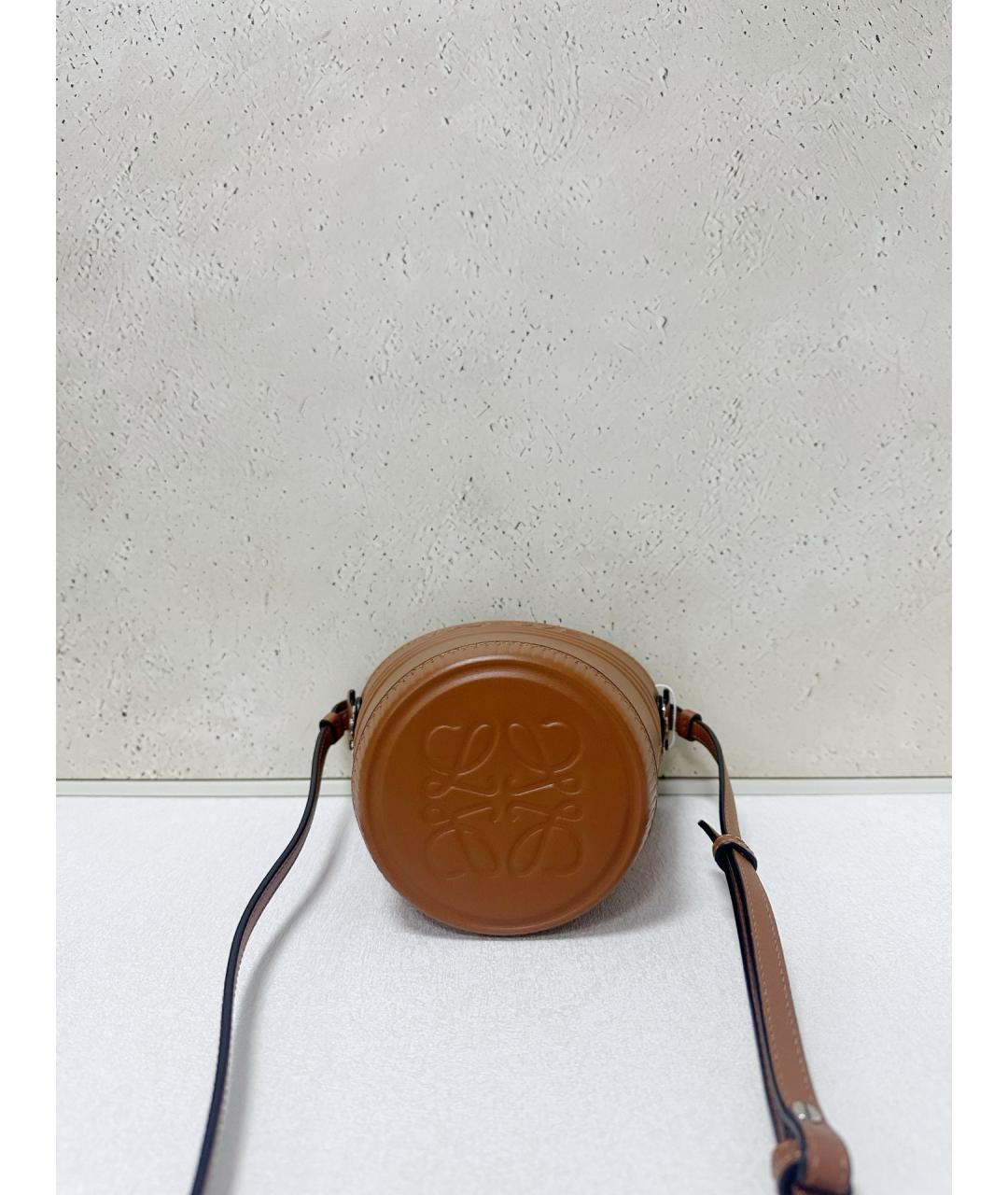 LOEWE Коричневая кожаная сумка через плечо, фото 5