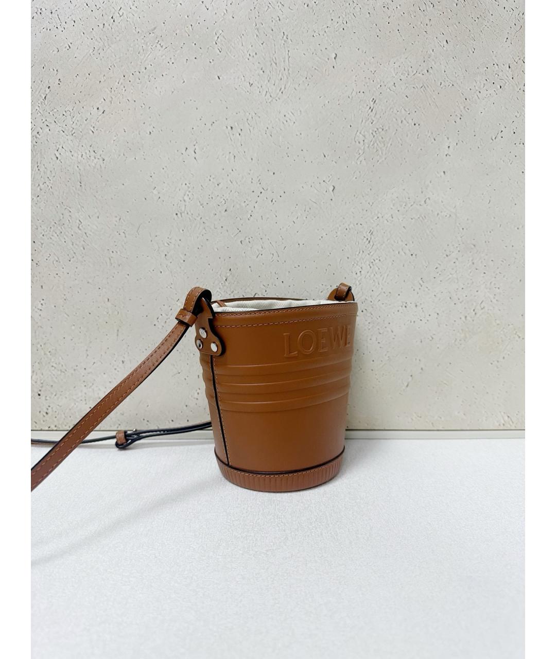 LOEWE Коричневая кожаная сумка через плечо, фото 4