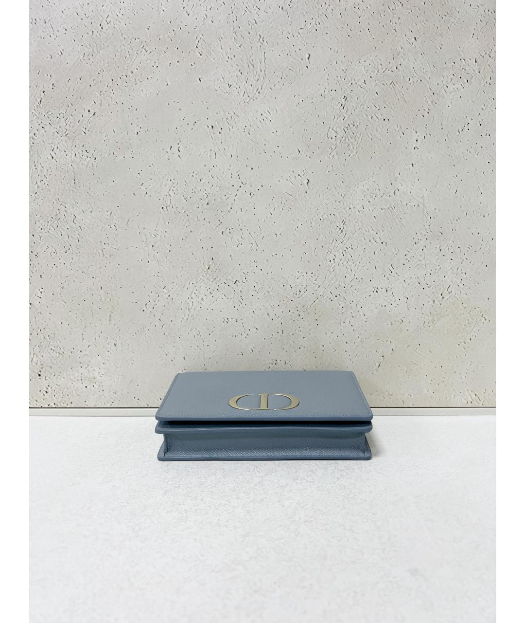 CHRISTIAN DIOR Голубая кожаная сумка через плечо, фото 4