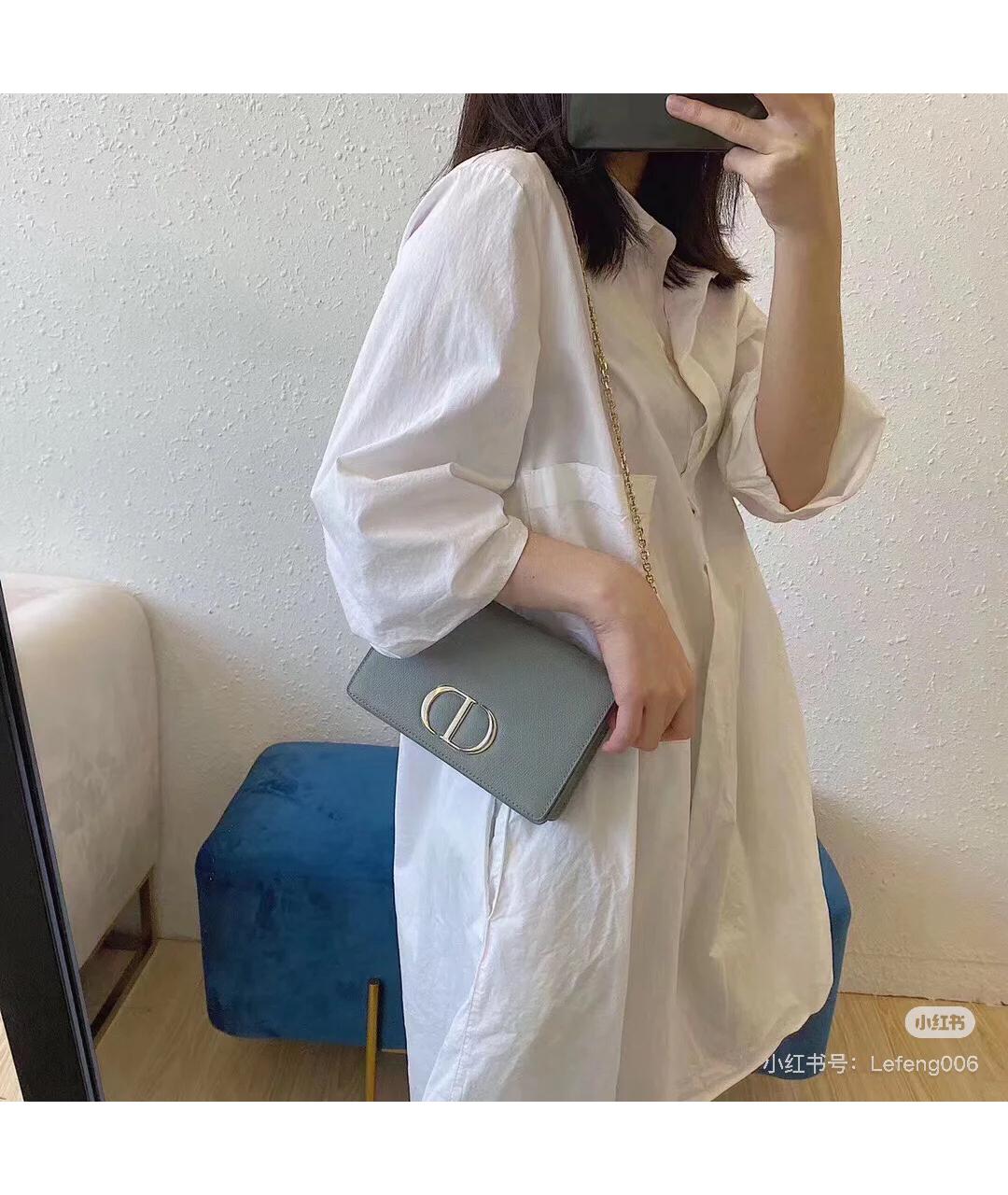 CHRISTIAN DIOR Голубая кожаная сумка через плечо, фото 6