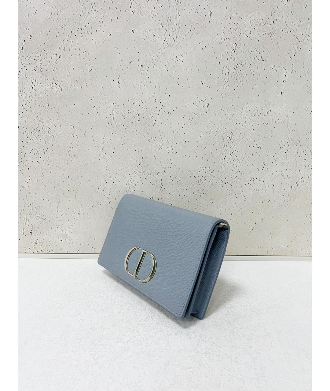 CHRISTIAN DIOR Голубая кожаная сумка через плечо, фото 3