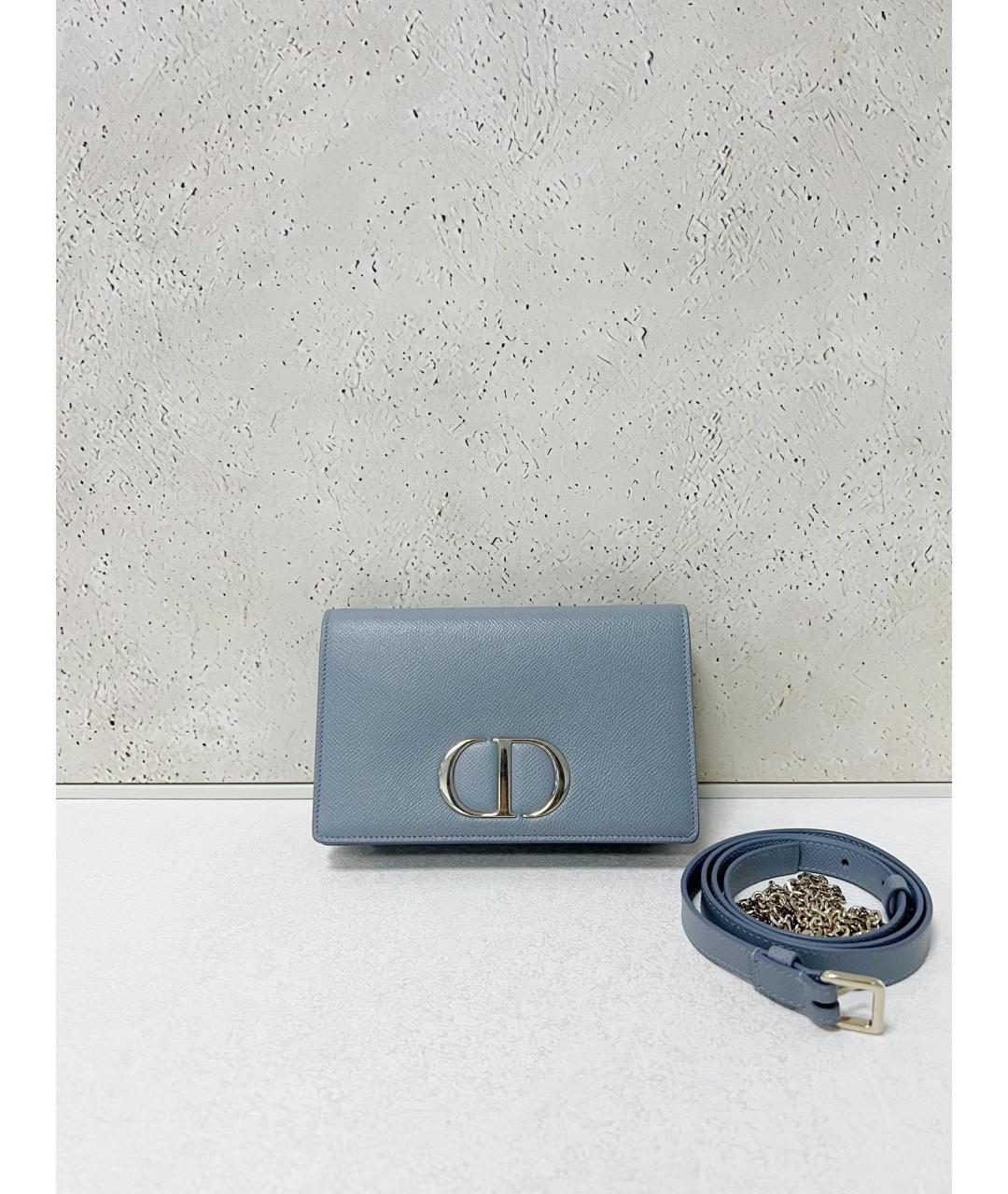 CHRISTIAN DIOR Голубая кожаная сумка через плечо, фото 7