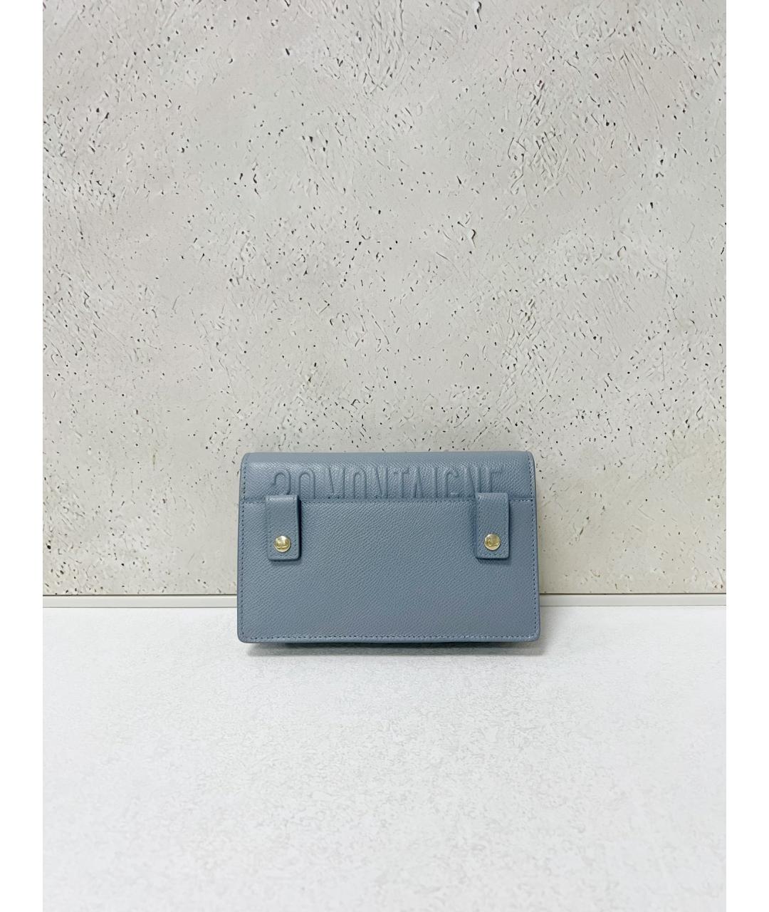 CHRISTIAN DIOR Голубая кожаная сумка через плечо, фото 2