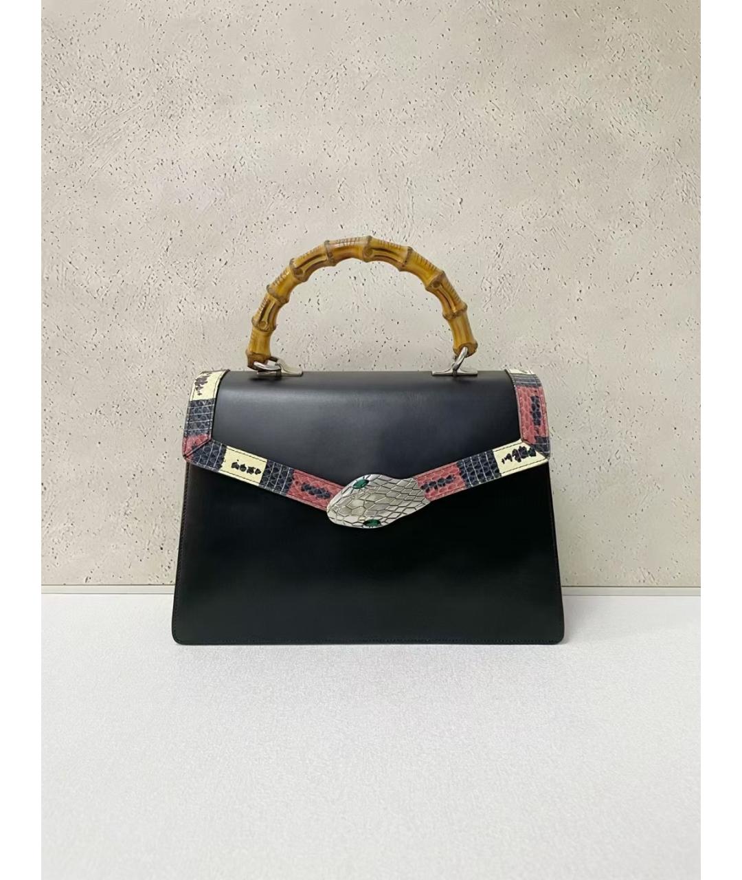 GUCCI Черная кожаная сумка тоут, фото 7