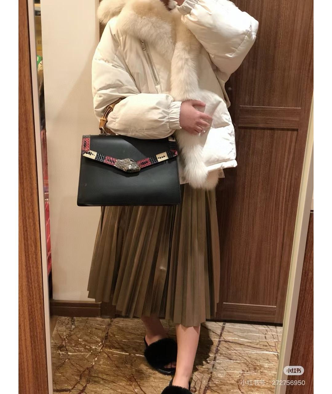 GUCCI Черная кожаная сумка тоут, фото 6