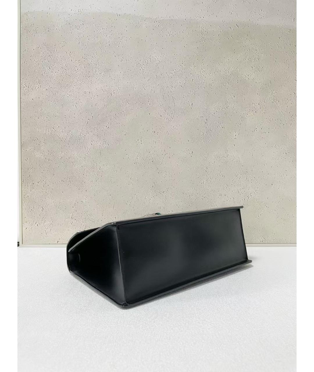 GUCCI Черная кожаная сумка тоут, фото 5