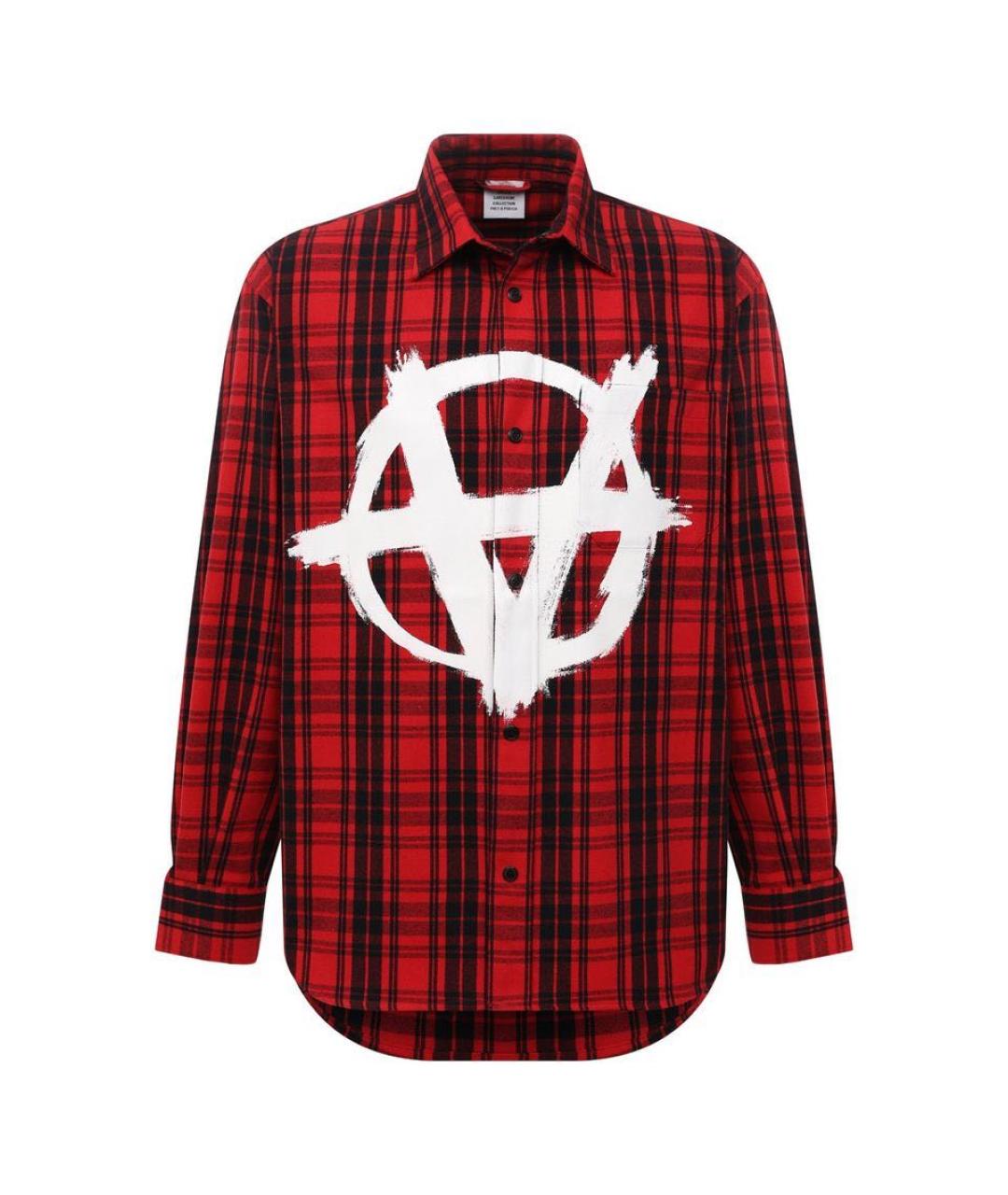 VETEMENTS Красная хлопковая рубашка, фото 1