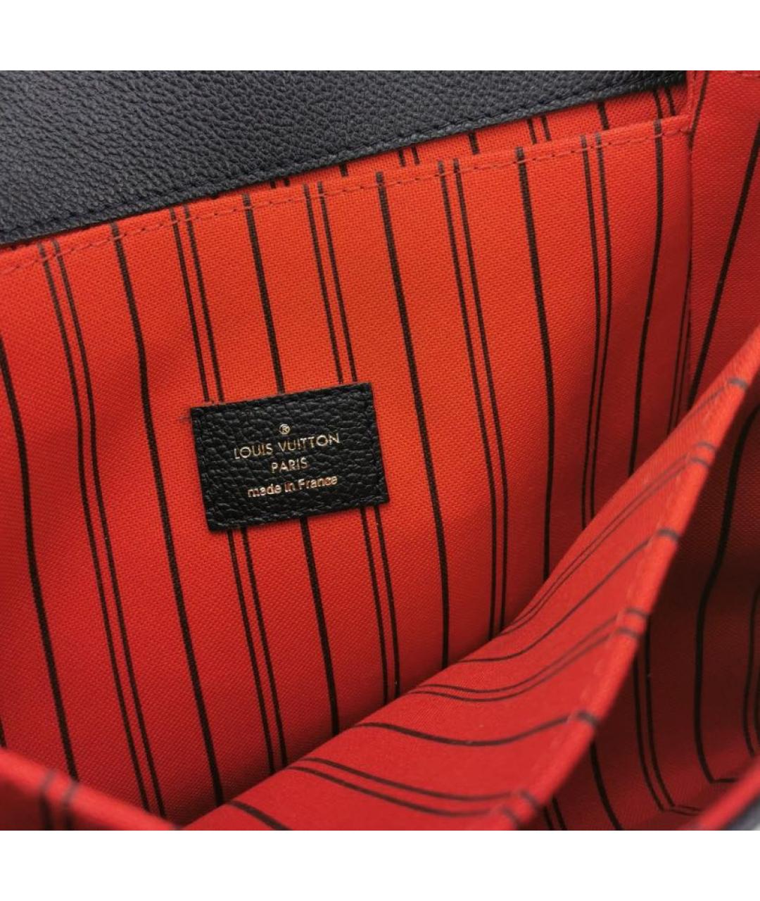 LOUIS VUITTON Черная кожаная сумка с короткими ручками, фото 4