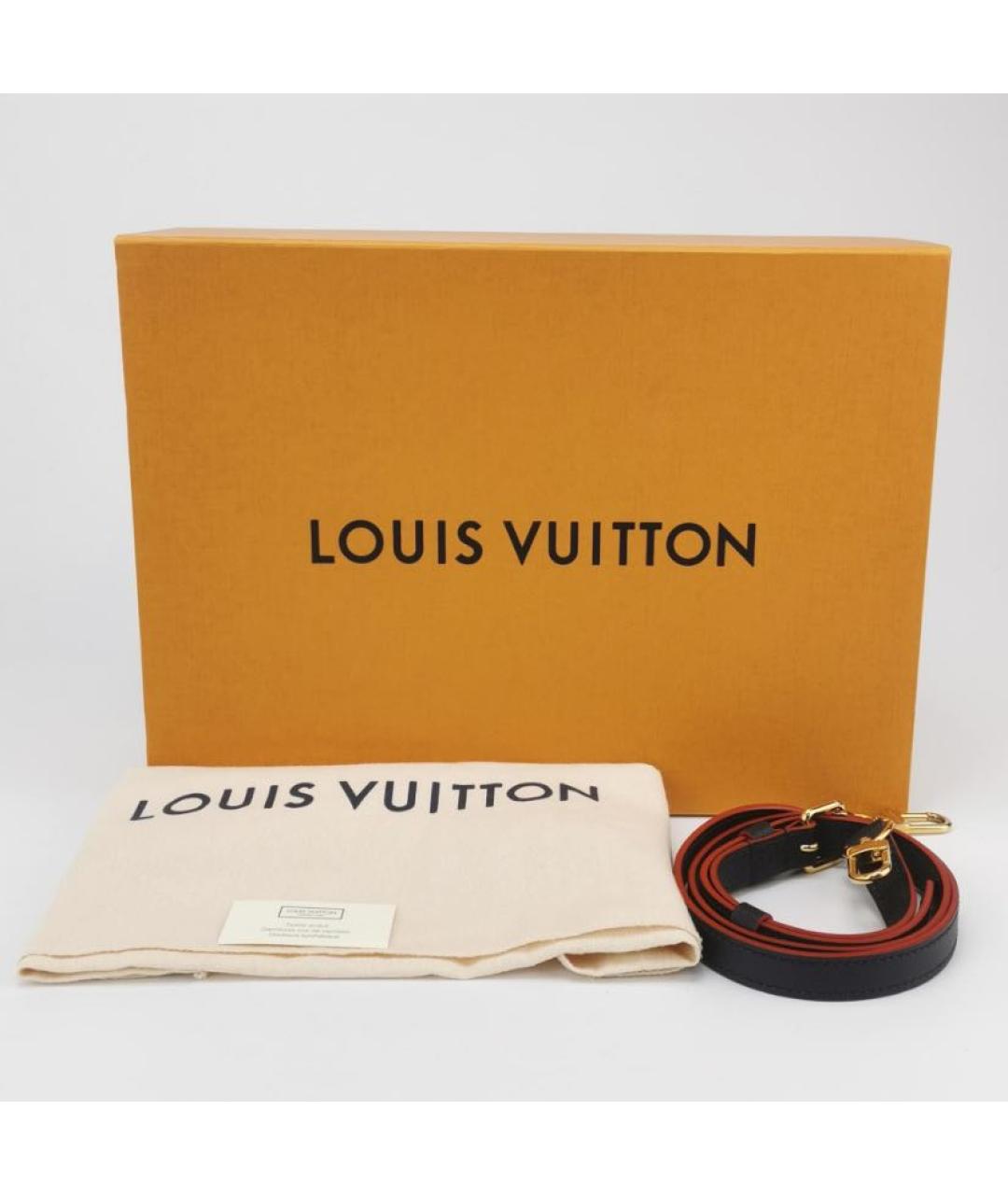 LOUIS VUITTON Черная кожаная сумка с короткими ручками, фото 8