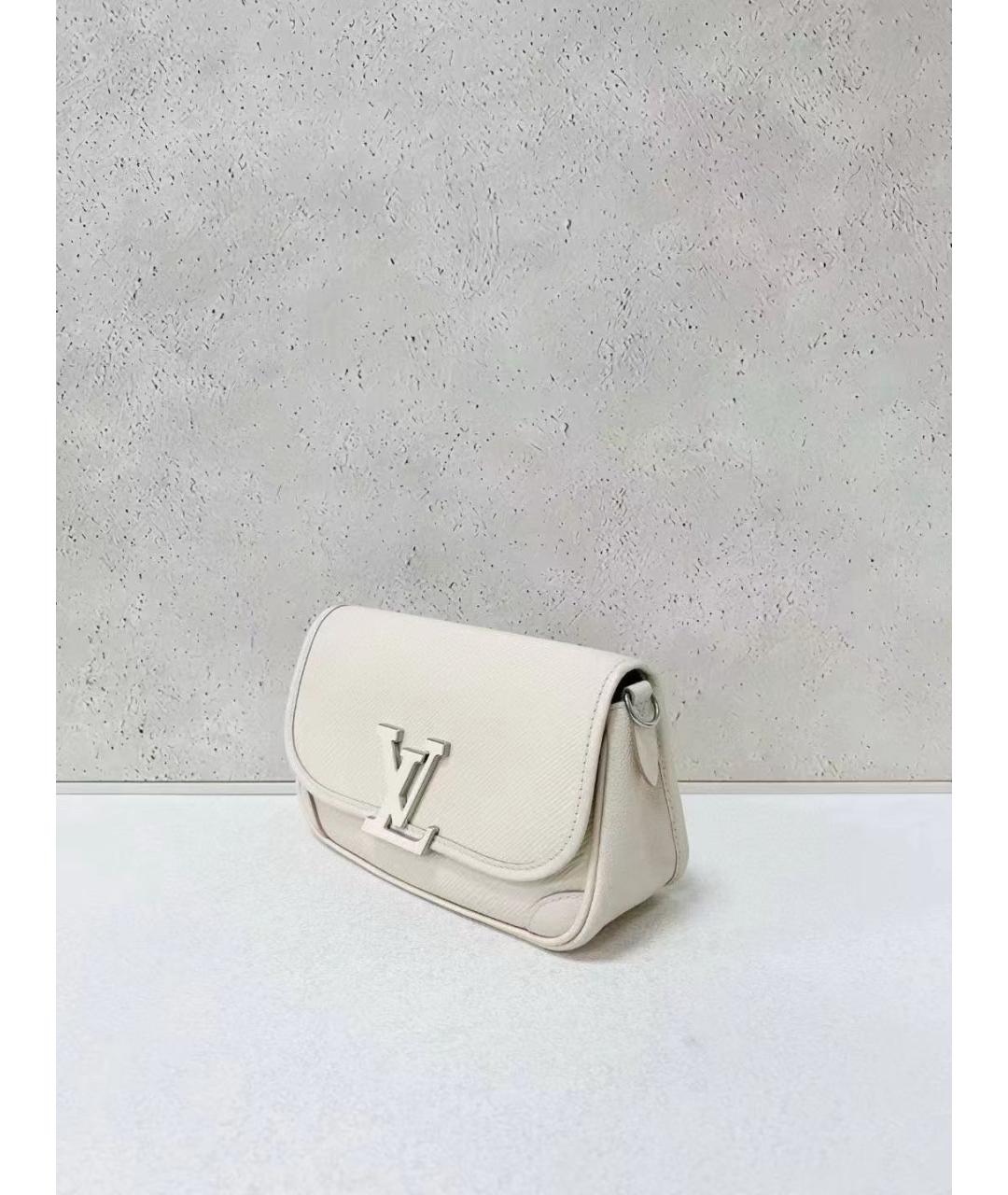 LOUIS VUITTON Бежевая кожаная сумка через плечо, фото 3