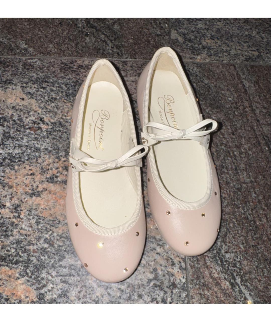 BONPOINT Розовые кожаные балетки, фото 3