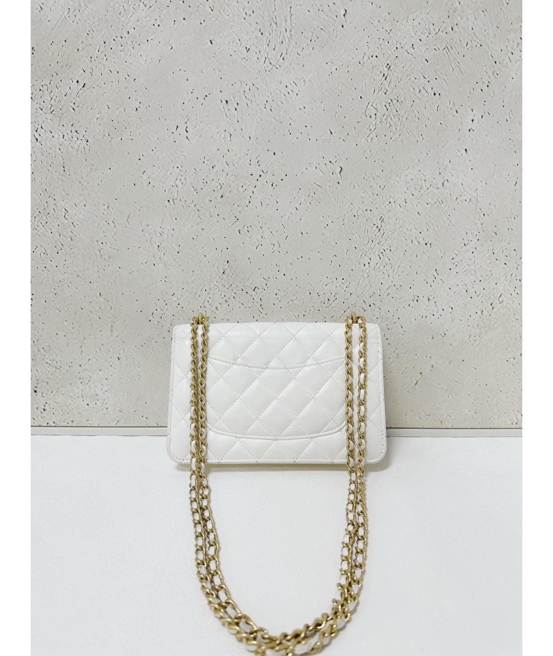 CHANEL Белая кожаная сумка через плечо, фото 2