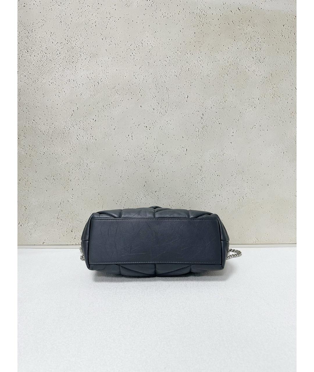 SAINT LAURENT Серая кожаная сумка через плечо, фото 5