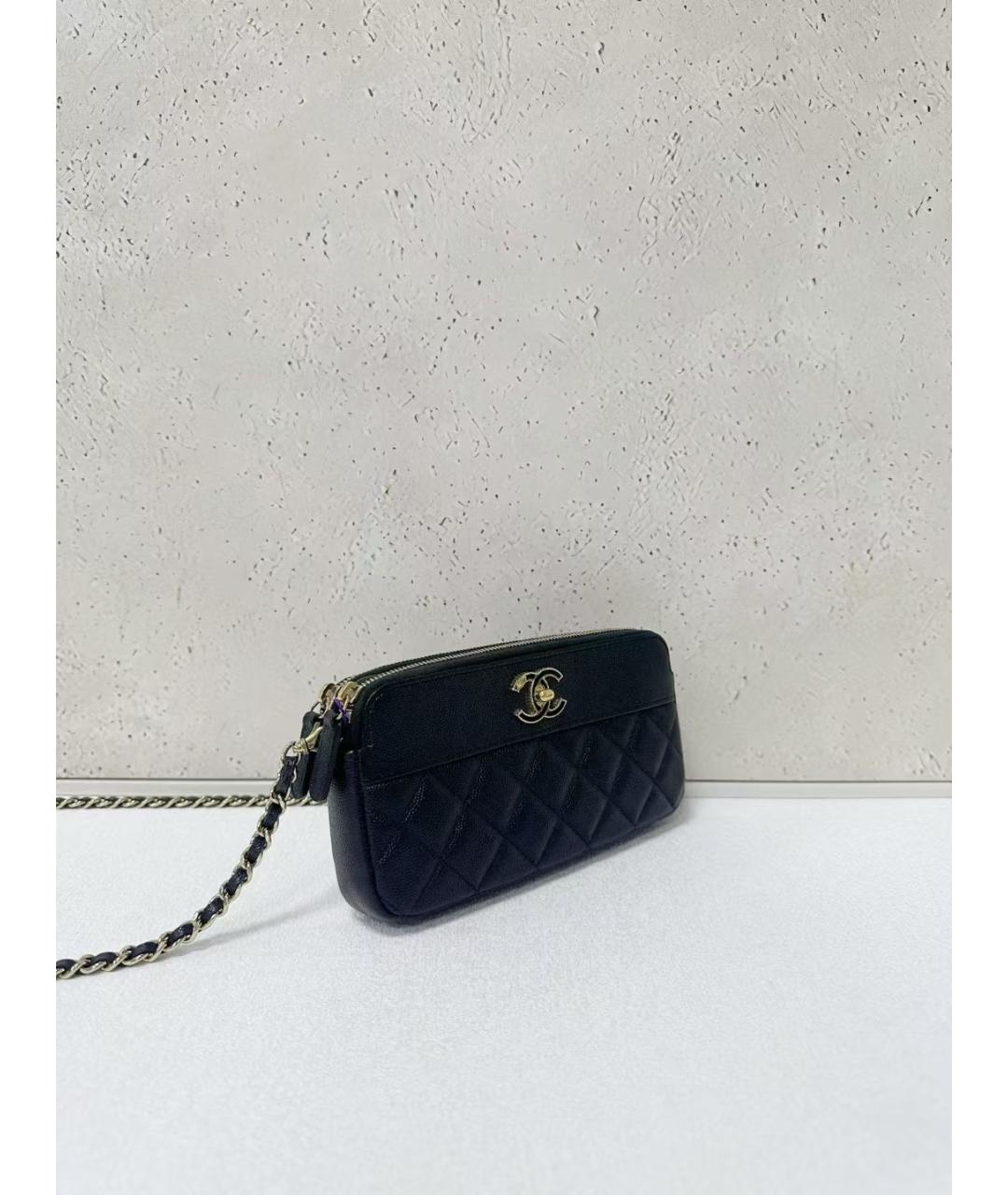 CHANEL Черная кожаная сумка через плечо, фото 4