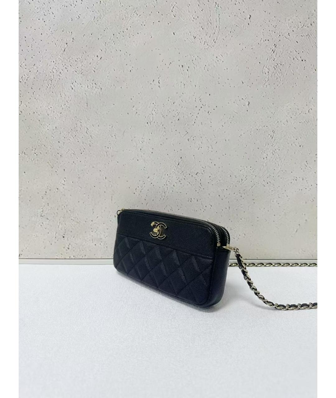 CHANEL Черная кожаная сумка через плечо, фото 3