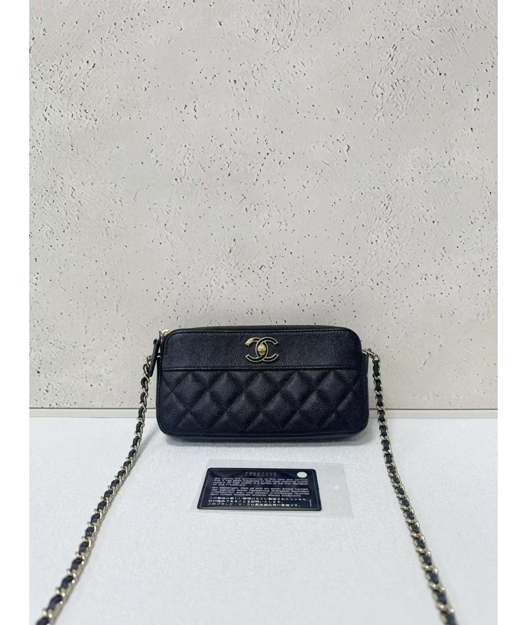 CHANEL Черная кожаная сумка через плечо, фото 7