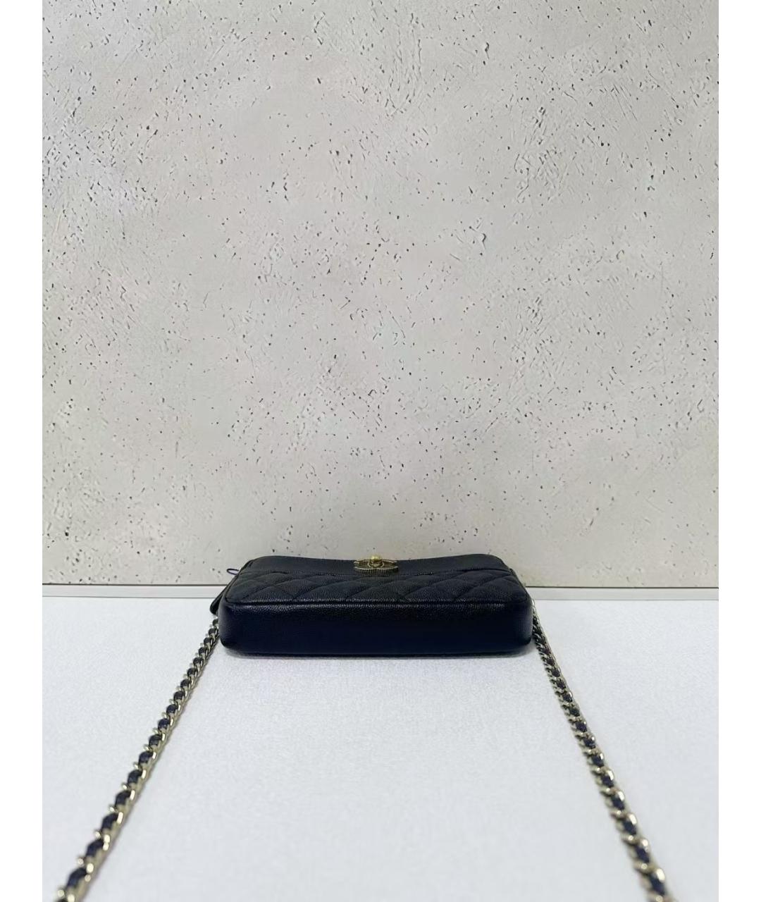 CHANEL Черная кожаная сумка через плечо, фото 5