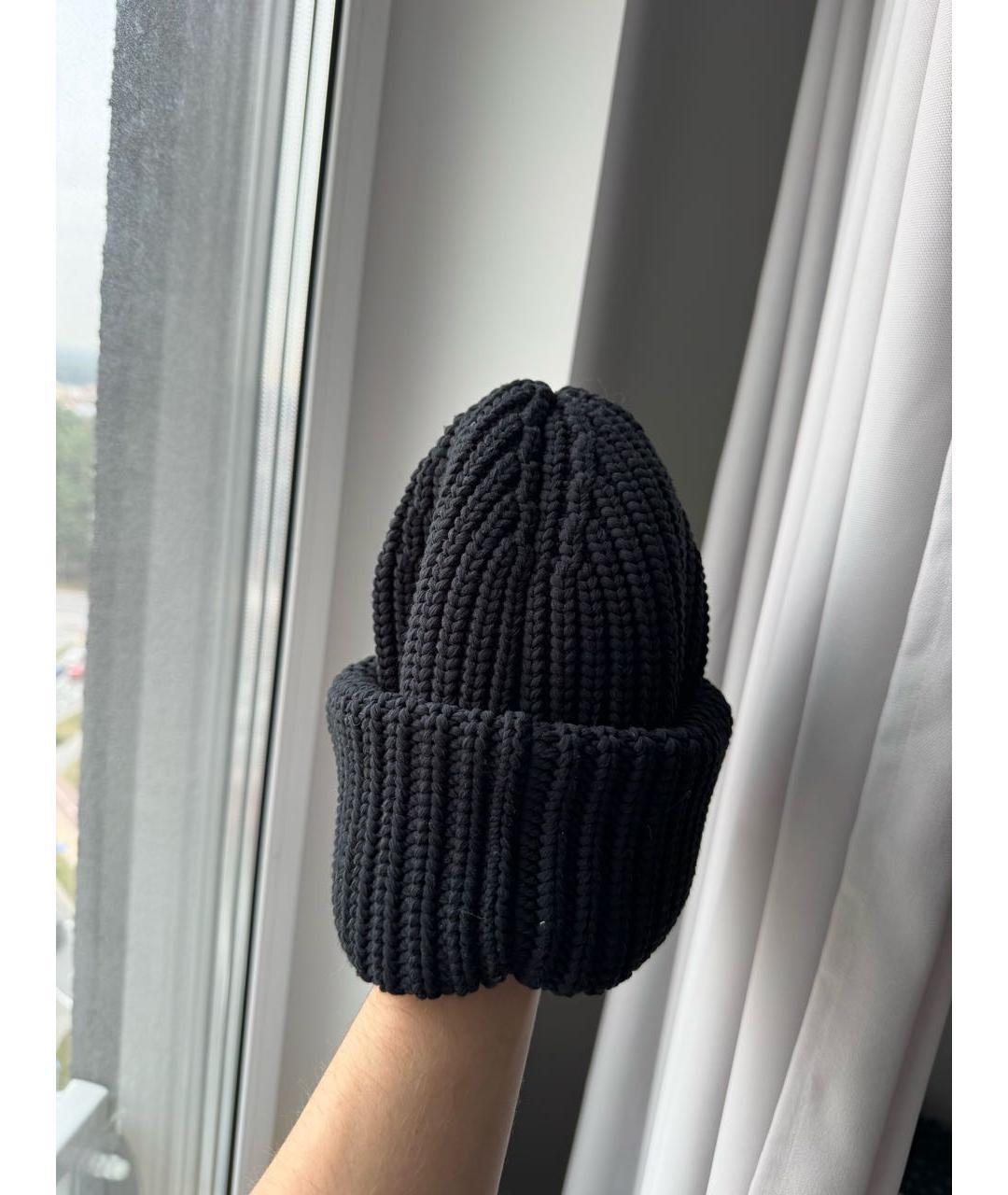 PRADA Черная шерстяная шапка, фото 4