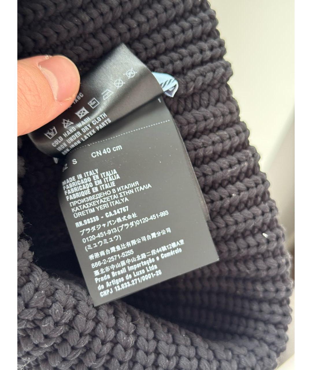 PRADA Черная шерстяная шапка, фото 6