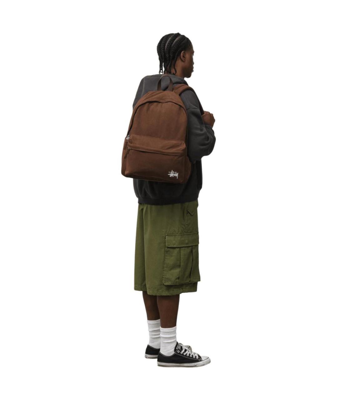STUSSY Коричневый тканевый рюкзак, фото 4
