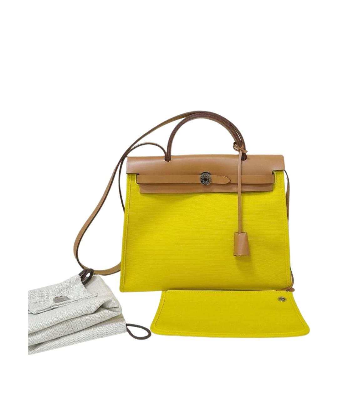 HERMES Желтая деним сумка через плечо, фото 8